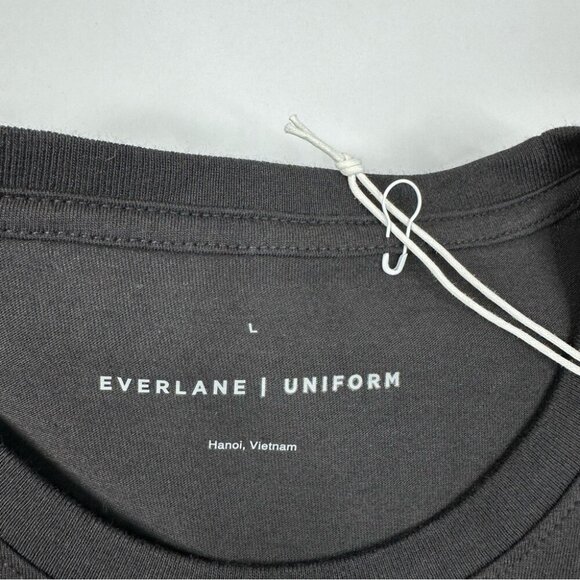 Everlane‎ Uniform Men's NWT Black The Organic Crew Neck Athleisure T-Shirt L/C43 - Picture 6 of 12